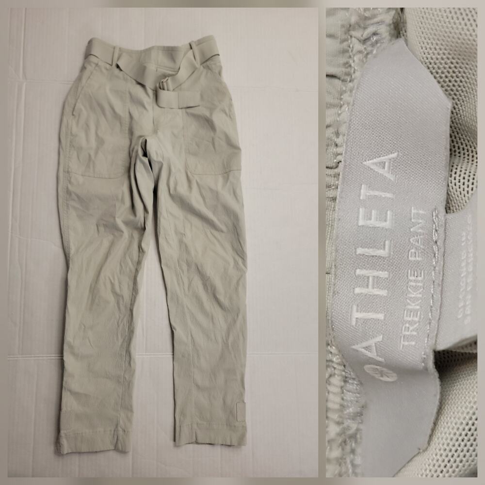 Athleta Trekkie Pants Womens Sz 0 Belted Side Zips Athleisure Gorpcore